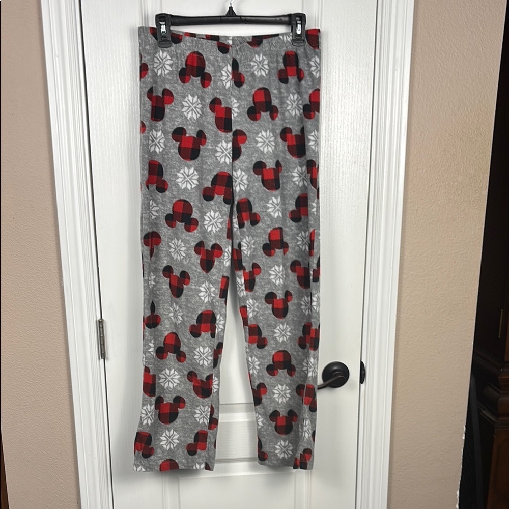 Disney Mickey‎ Mouse Snowflake Gray Flannel Pajama Pants Size Small
